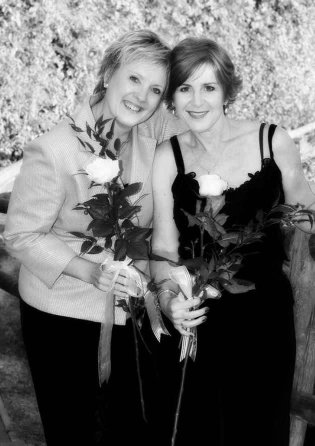 The author and her wife, Cindy Betz, on their wedding day in Vancouver in 2006, nine years before same-sex marriage was legal in the United States. (Photo: Courtesy of Nancy Fowler)