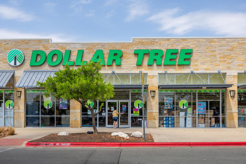 AUSTIN, TEXAS - AUGUST 24: A customer walks into a Dollar Tree convenient store on August 24, 2023 in Austin, Texas. Dollar Tree surpassed Wall Street's fiscal second-quarter earnings, but dropped in shares as the company has reported that consumers are spending mostly on food an household essentials.  (Photo by Brandon Bell/Getty Images)