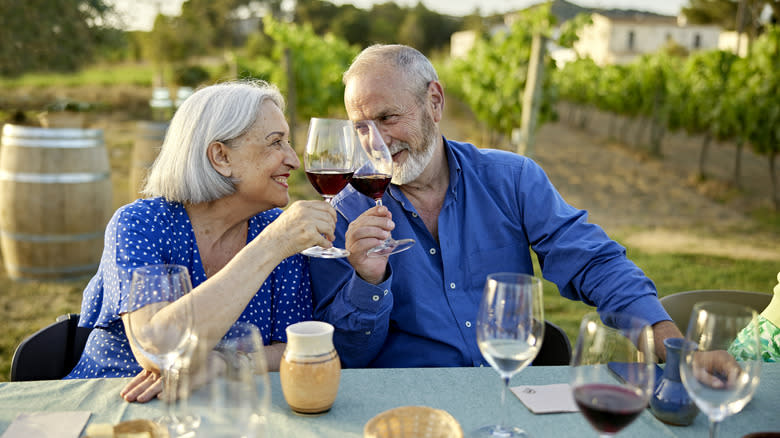 Couple enjoying wine tasting