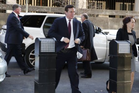 Paul Manafort, former campaign chairman for U.S. President Donald Trump, arrives for a bond hearing at U.S. District Court in Washington, U.S., December 11, 2017. REUTERS/Joshua Roberts