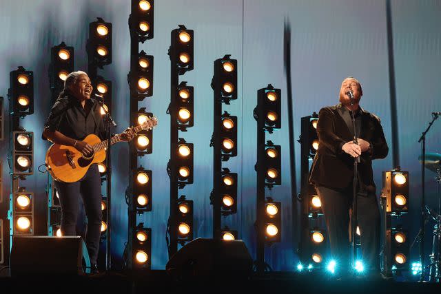 <p>Kevin Mazur/Getty</p> Tracy Chapman and Luke Combs perform onstage during the Grammys in Los Angeles on Feb. 4, 2024