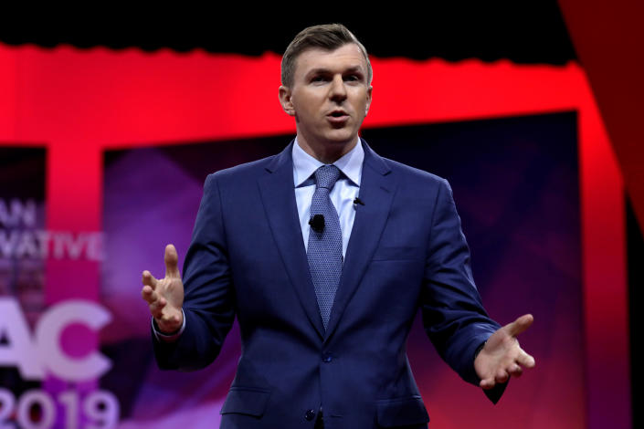 James O'Keefe, political activist and founder of Project Veritas, speaks at the Conservative Political Action Conference near Washington, DC in March 2019.