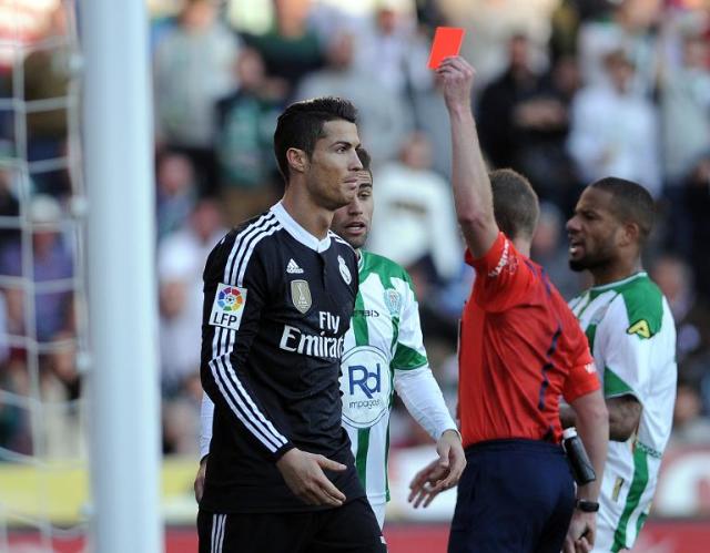 VALENCIA, SPAIN - JANUARY 27: Cristiano Ronaldo of Real Madrid reacts  during the La Lig…