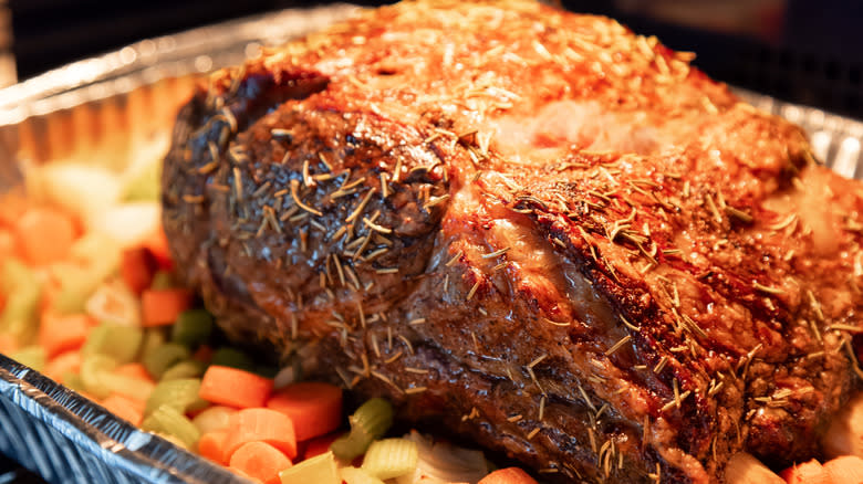 Prime rib roast cooking pan