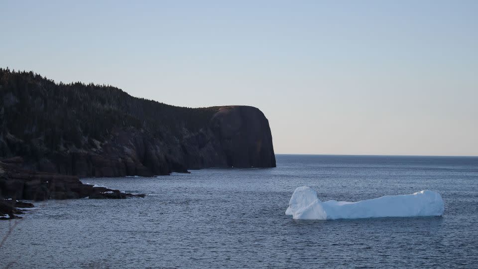 An iceberg floats in Flatrock Cove, Newfoundland, Canada. Warming oceans and melting ice threaten to desatbilize a crucial system of ocean currents in the Atlantic.  - Drew Angerer/Getty Images