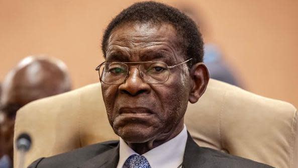 President of Equatorial Guinea Teodoro Obiang attends the opening session of the Third South Summit of the Group of 77 and China (G77+China) in Kampala on January 21, 2024. 