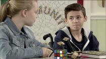 <p>He thinks the other kids are treating him differently after the loss of his leg.</p>