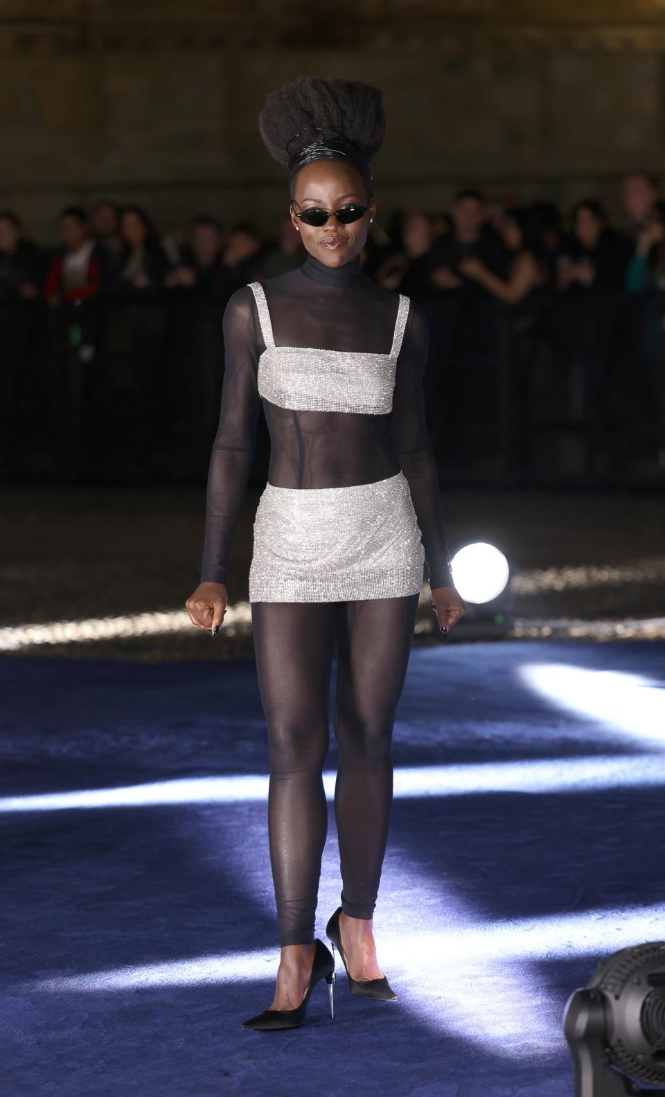 Lupita Nyong'o is seen at the Dolce&Gabbana 40th Anniversary party on April 06, 2024 in Milan, Italy.