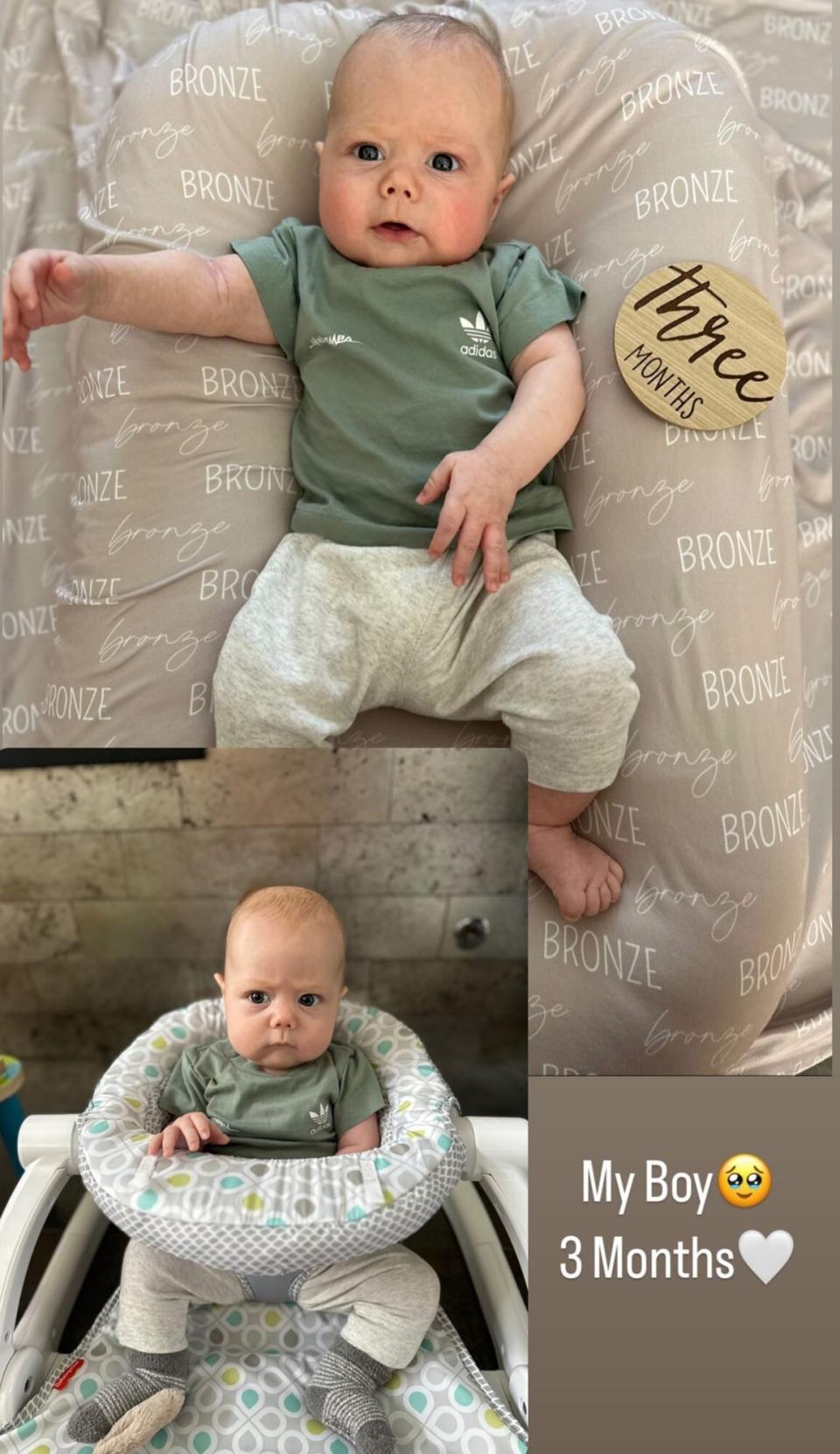 Brittany Mahomes posts photo of baby Bronze on his three month birthday