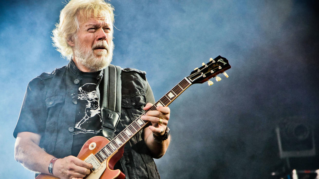  Randy Bachman of Bachman & Turner performs on stage at High Voltage Festival in Victoria Park on July 25, 2010 in London, UK. He plays a Gibson Les Paul Standard guitar. . 