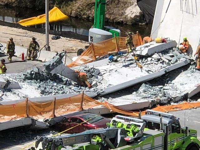 Six people died when the pedestrian bridge under construction connecting Florida International University and Sweetwater, across Southwest Eighth Street at 109th Avenue, collapsed on March 15, 2018.