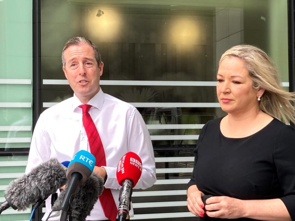 Northern Ireland’s First Minister Paul Givan and deputy First Minister Michelle O’Neill both said they expected the Executive to take a cautious approach over Covid measures (Rebecca Black/PA) (PA Wire)