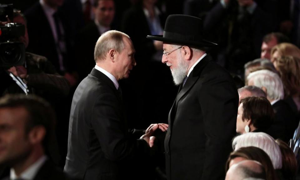 Vladimir Putin and Israel Meir Lau