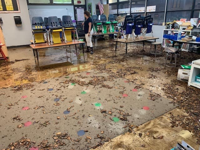 The School of Arts and Sciences on Thomasville Road saw flood water damage in three of its classrooms following the severe storm Wednesday night.