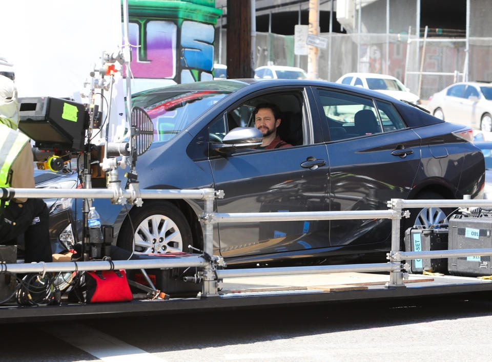 <p>Joseph Gordon-Levitt films scenes for the new <em>Beverly Hills Cop</em> in Los Angeles on Sept. 19.</p>