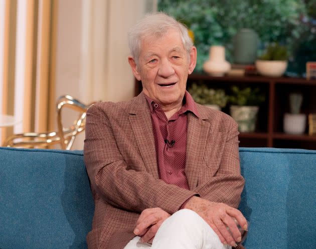 Ian McKellen pictured on the set of This Morning in September 2023