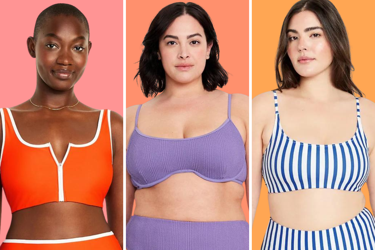 Old Navy swimwear is on sale - I tested their bikinis to see if they were plus-size friendly (photo via Old Navy)