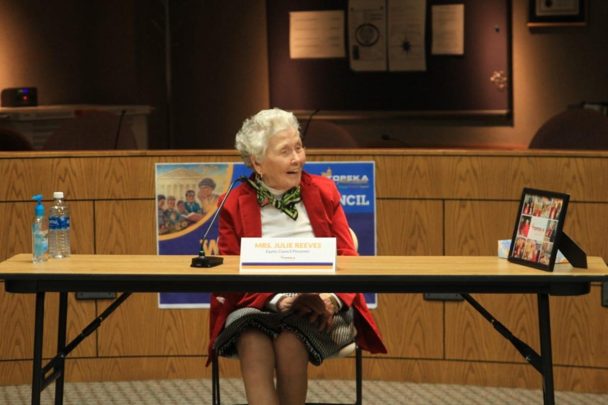 Topeka USD 501's Equity Council hosted longtime Topekan Julie Reeves, who turns 100 and 1/2 soon, for her insights on progress and change over decades in the capital city.