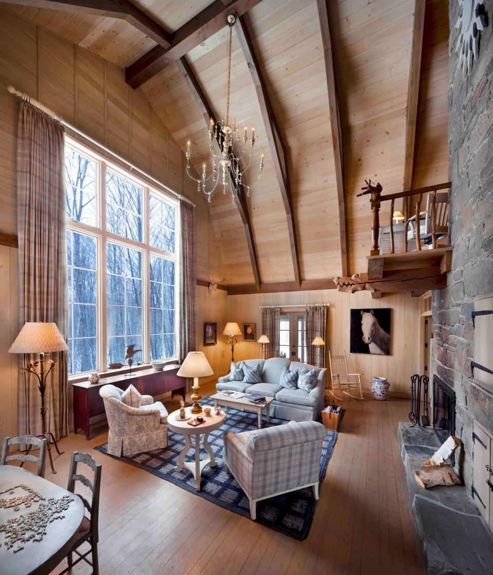 A soaring guest room at Twin Farms.