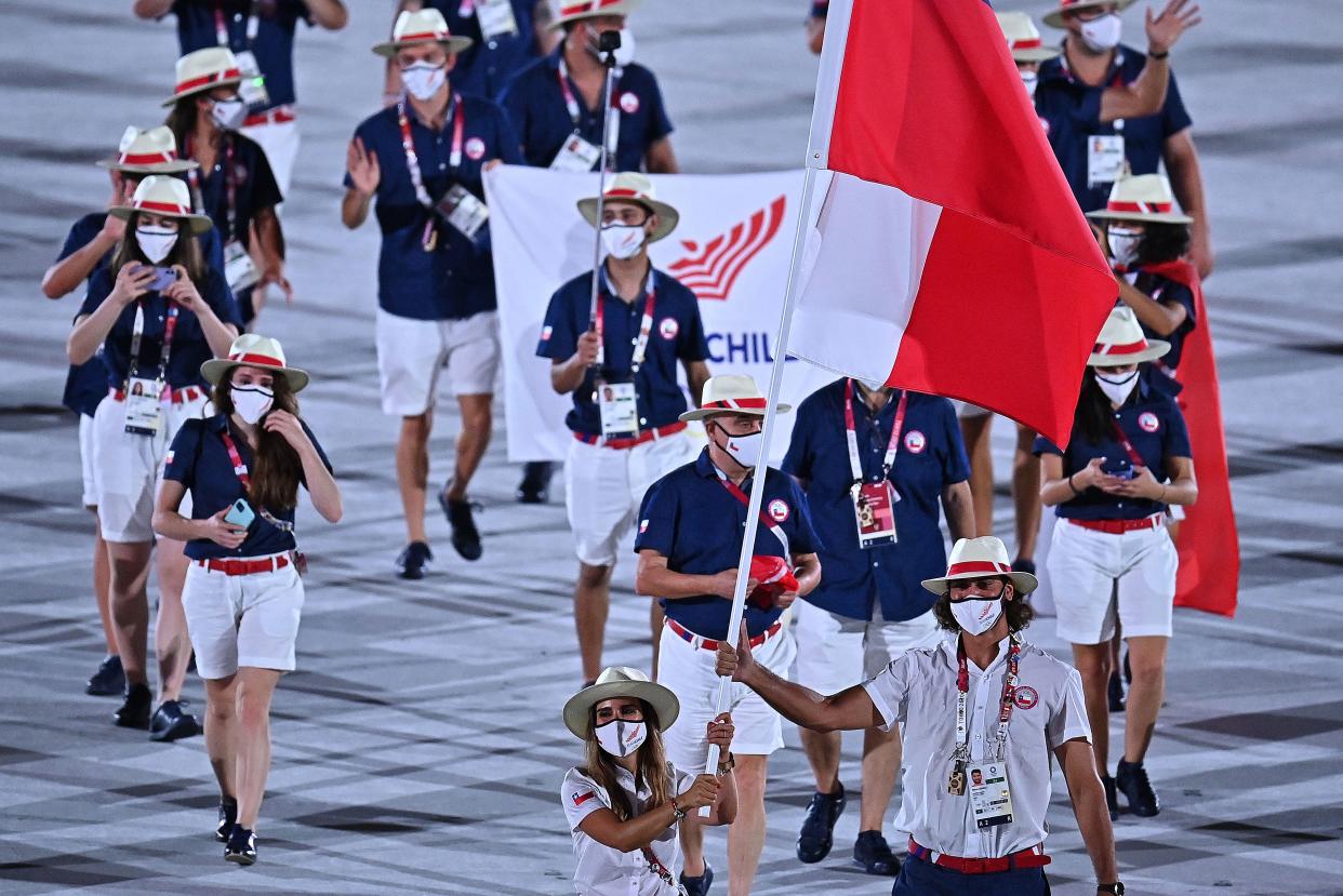 La delegación chilena durante la ceremonia de apertura de los Juegos Olímpicos de Tokio 2020. (Foto: Getty Images)