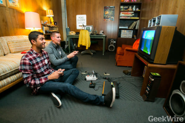 VR? AR? How about vintage Atari? Paul Allen’s Living Computers Museum + Labs got totally radical with an exhibition for nostalgia nerds in which a basement rec room, video arcade and high school classroom all took us back to simpler tech. (GeekWire Photo / Dan DeLong) <a href="https://www.geekwire.com/2018/when-technology-was-totally-radical-dream-of-the-80s-lives-on-inside-working-seattle-museum-exhibit/" rel="nofollow noopener" target="_blank" data-ylk="slk:Read the story.;elm:context_link;itc:0;sec:content-canvas" class="link "><strong>Read the story.</strong></a>