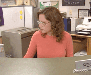 Pam from 'The Office' wearing glasses