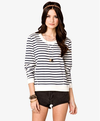 Striped French Terry Pullover