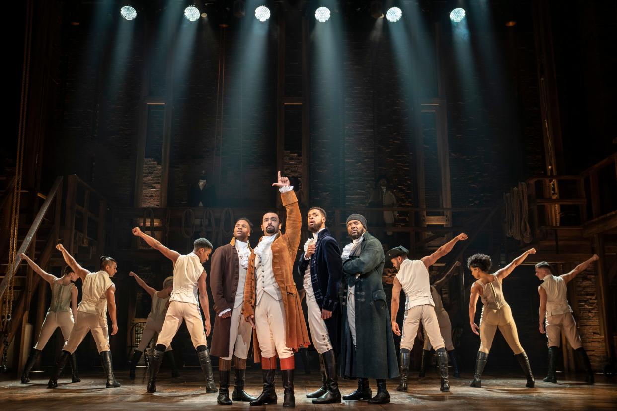 A scene from the national tour of "Hamilton," now playing at the Kravis Center.