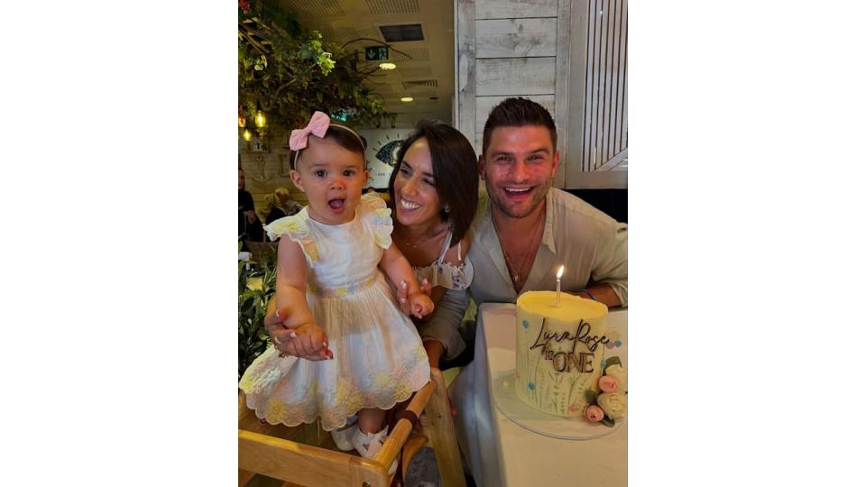 Janette and Aljaz celebrating their daughter Lyra's first birthday