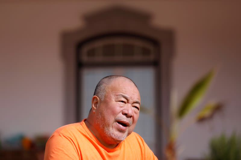 Chinese dissident artist Ai Weiwei speaks in Montemor-O-Novo