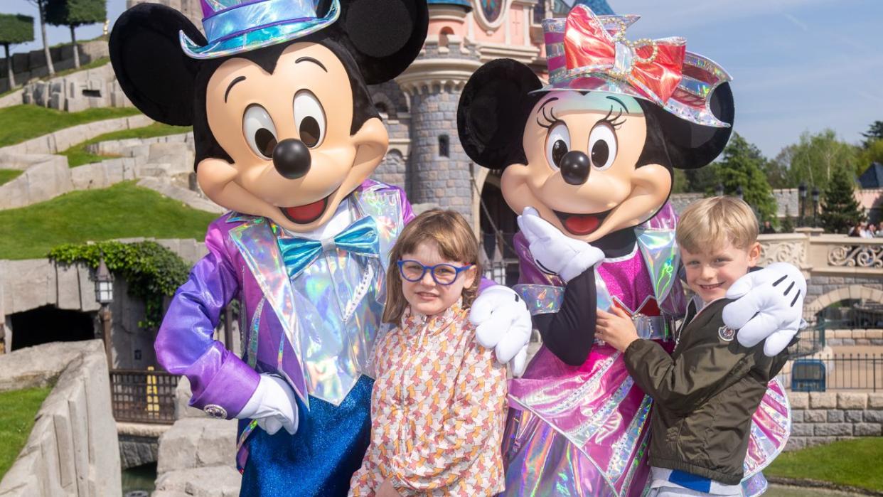 prince albert ii of monaco and his children princess gabriella of monaco and prince jacques of monaco visit disneyland paris