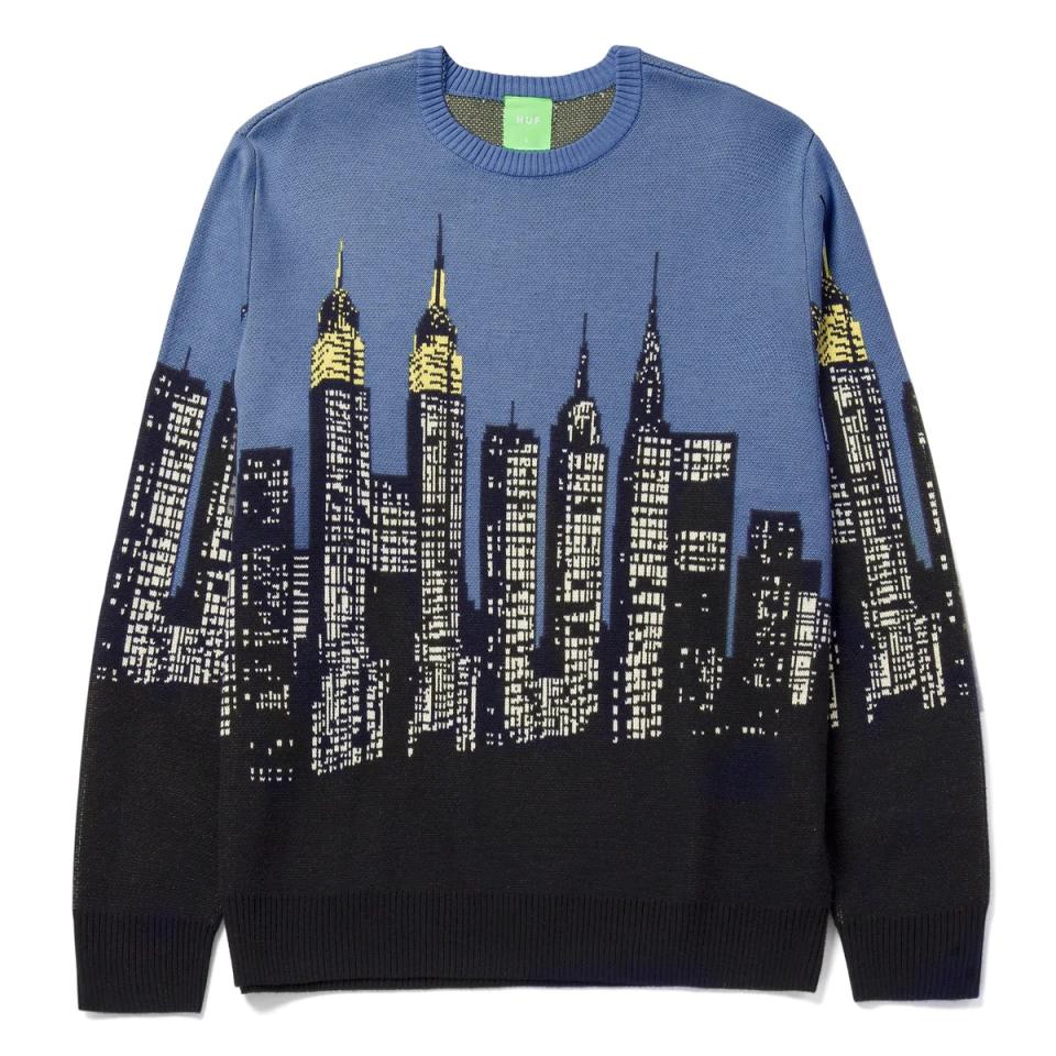 city skyline sweater