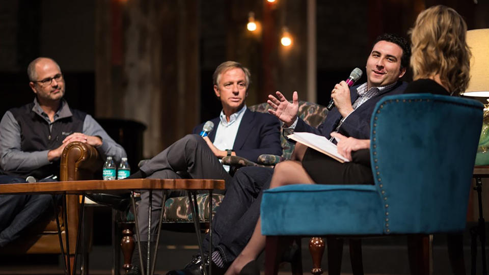 Wear speaks on a panel with Scott Sauls, pastor of Christ Presbyterian Church in Nashville, and Tennessee Gov. Bill Haslam at the church in 2016. 