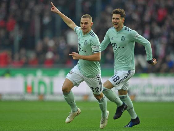 Joshua Kimmich celebrates scoring for Bayern vs Hannover (Bongarts/Getty)