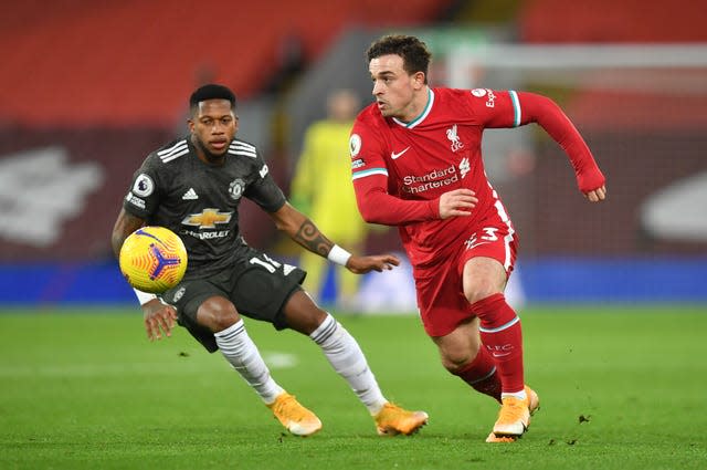 Liverpool foward Xherdan Shaqiri in action against Manchester United