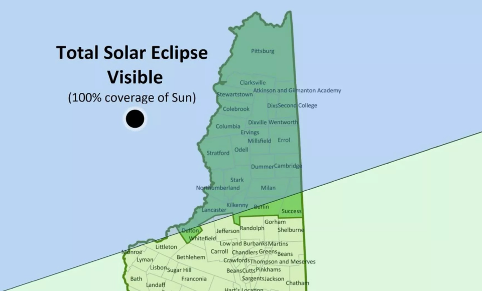 Almost all of Coos County will fall within the path of the total eclipse on April 8, 2024.