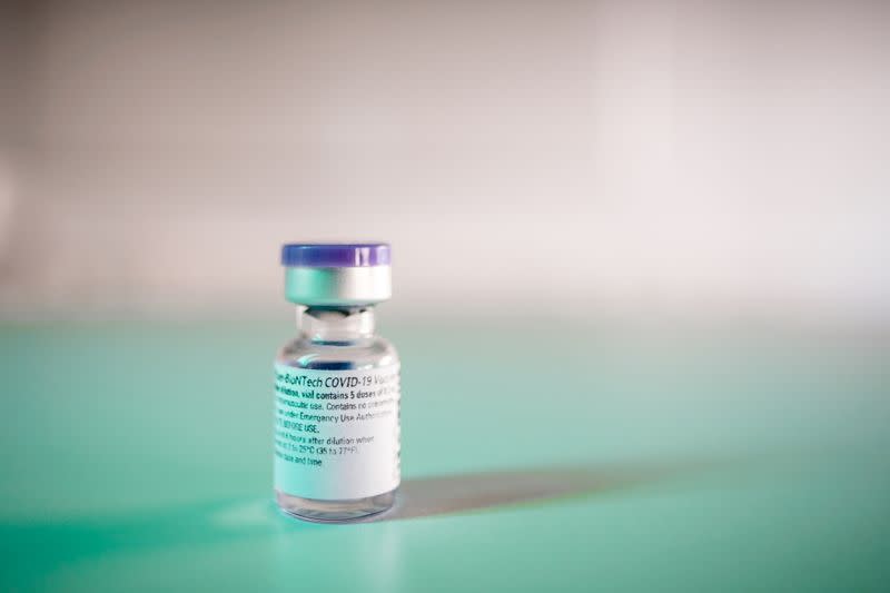 Dose of the COVID-19 vaccination of BioNTech and Pfizer is pictured in this undated handout photo