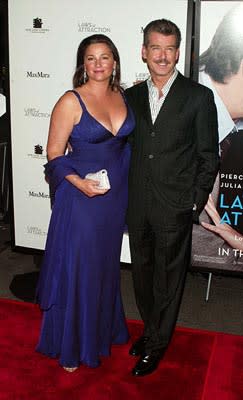 Keely Shaye Smith and Pierce Brosnan at the New York premiere of New Line's Laws of Attraction