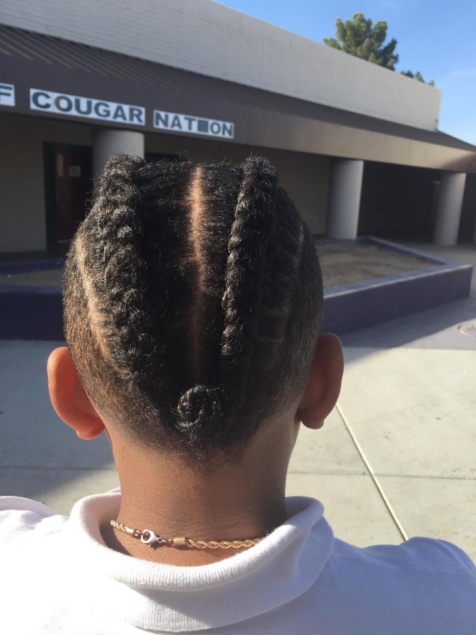 A mother pulled her son out of school when he violated the dress code for his hairstyle. (Photo: Courtesy of Brittany Anderson)