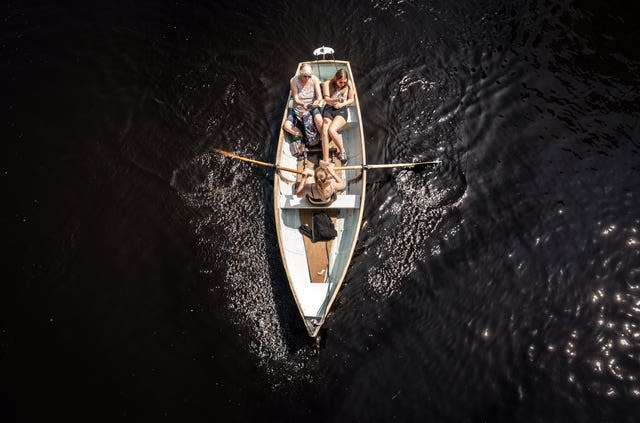 A boat on the River Nidd in Knaresborough, North Yorkshire