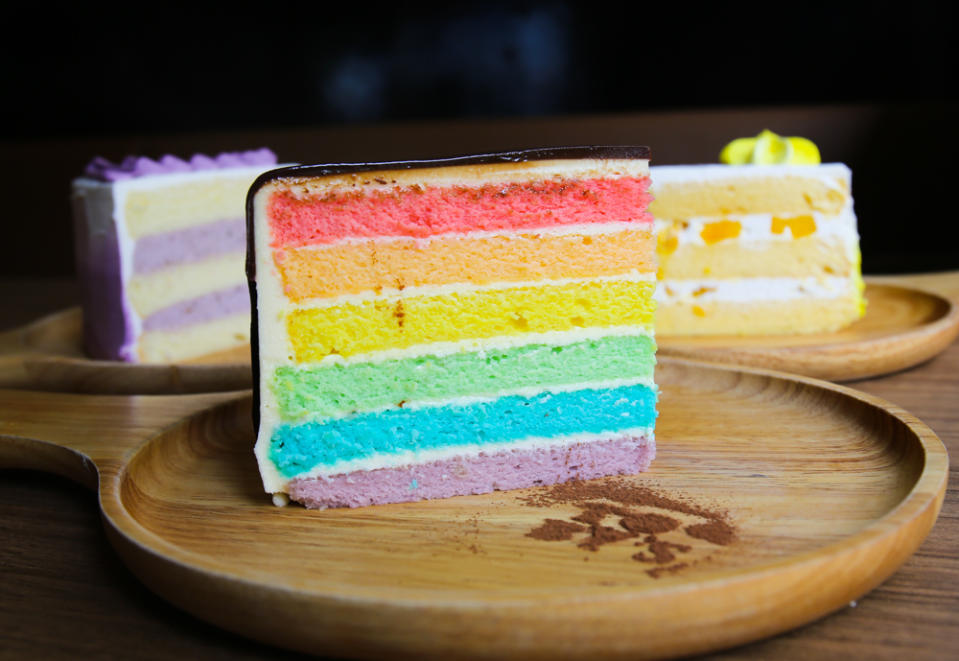 image of rainbow cake