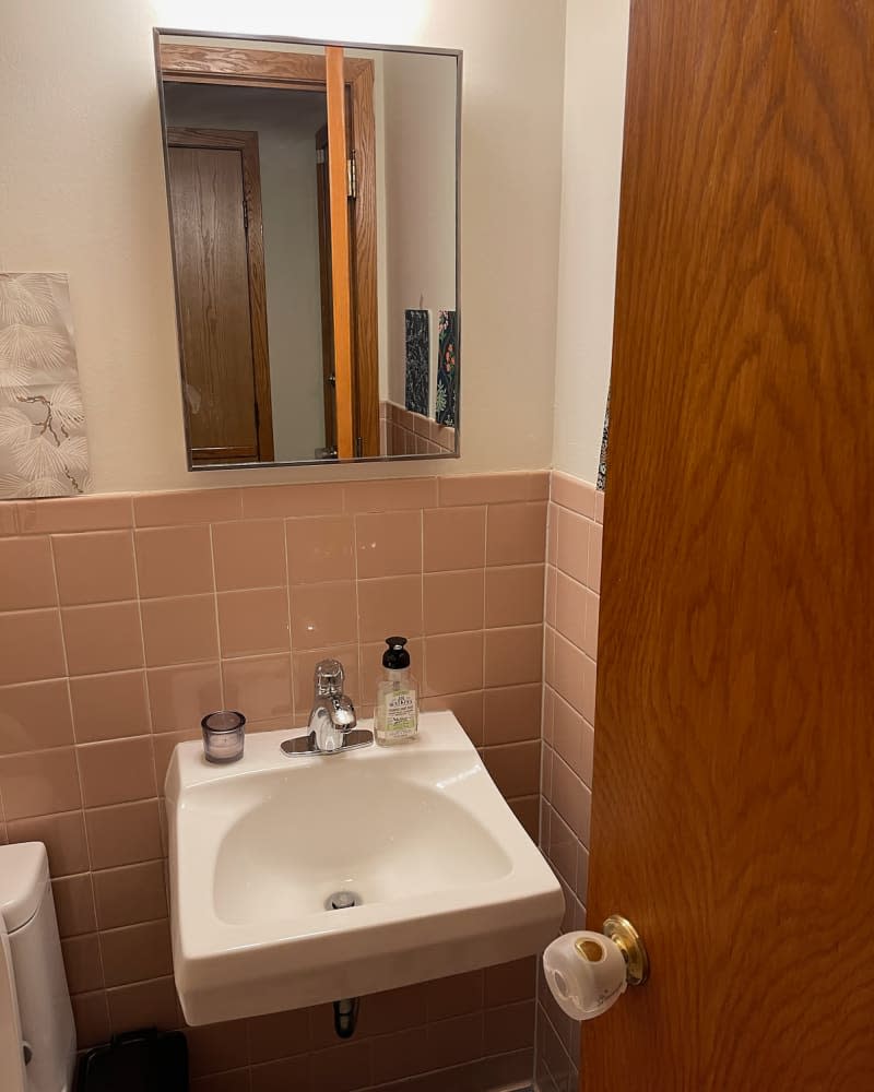 Bathroom sink before renovation.