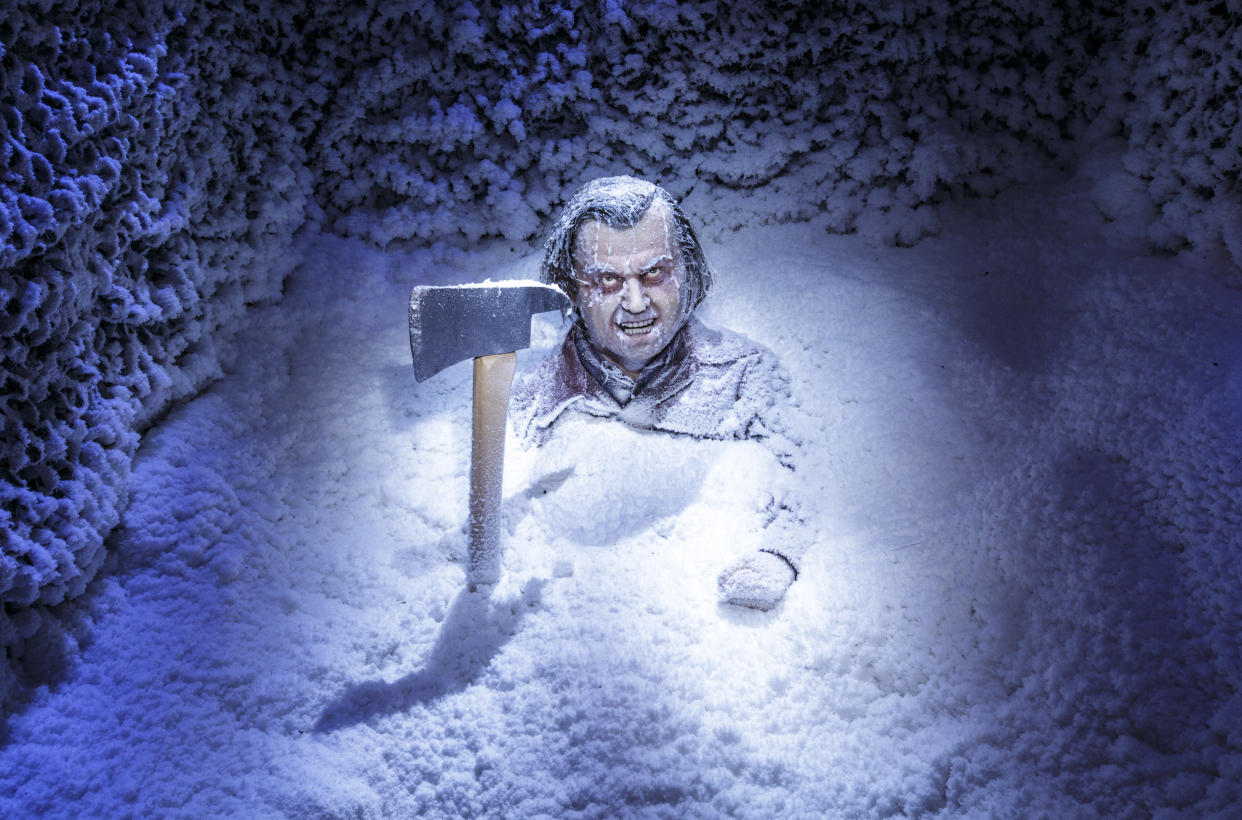 Jack Torrance chills out at Universal Studios Hollywood’s maze based on <i>The Shining</i>. (Photo: David Sprague/Universal Studios Hollywood)