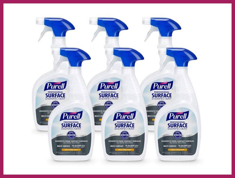 Purell Professional Surface Disinfectant Spray, Fresh Citrus Scent, 32-ounce Capped Bottle with Trigger Sprayer (six-pack). (Photo: Amazon)