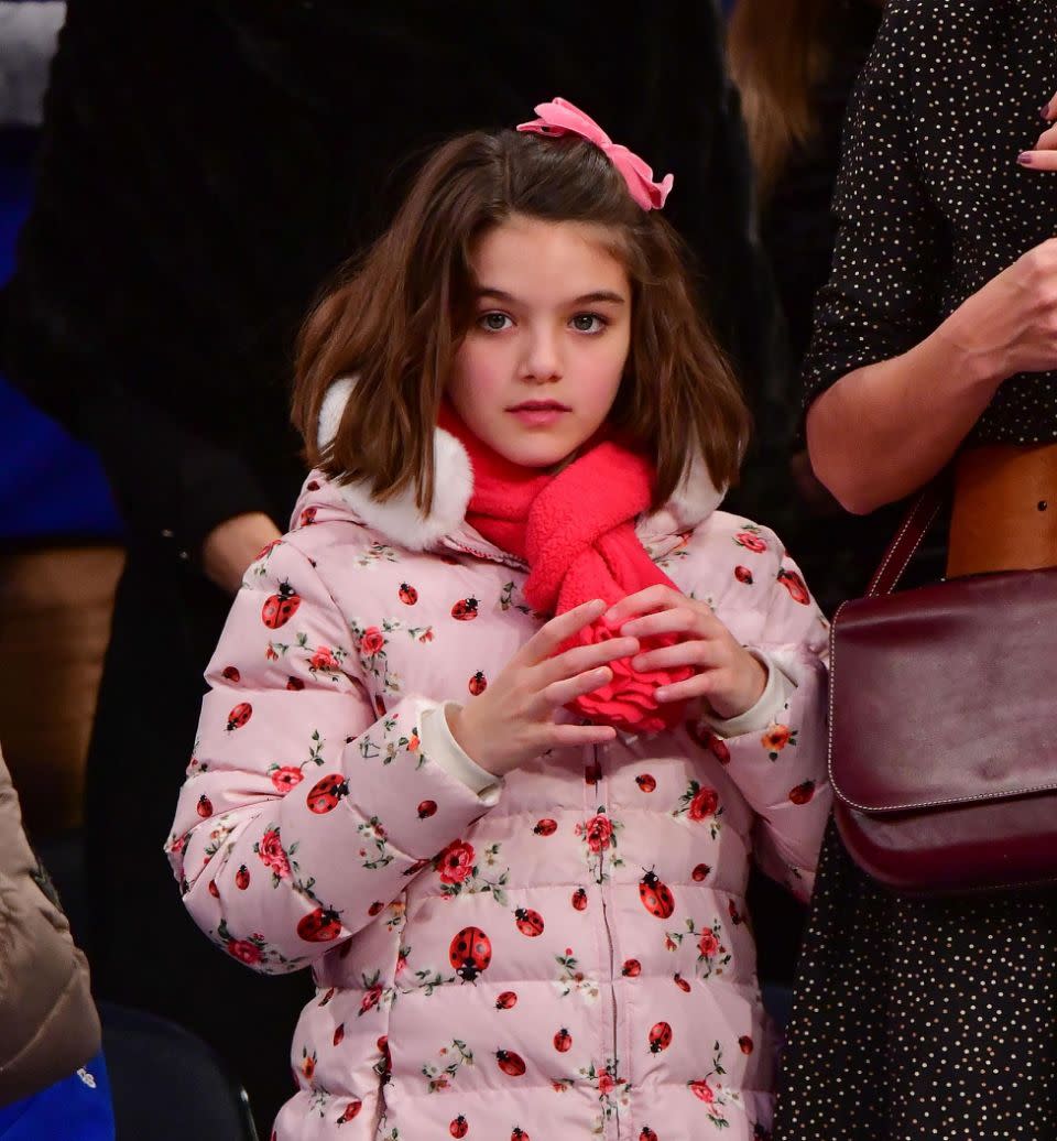 Suri Cruise attends the Oklahoma City Thunder Vs New York Knicks game at Madison Square Garden on December 16, 2017 in New York City. Source: Getty