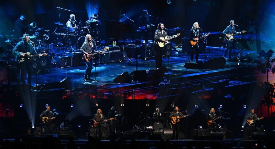 The Eagles perform during their “The Long Goodbye” tour at Spectrum Center in Charlotte, NC on Tuesday, November 7, 2023. The band has been performing for 52-years.