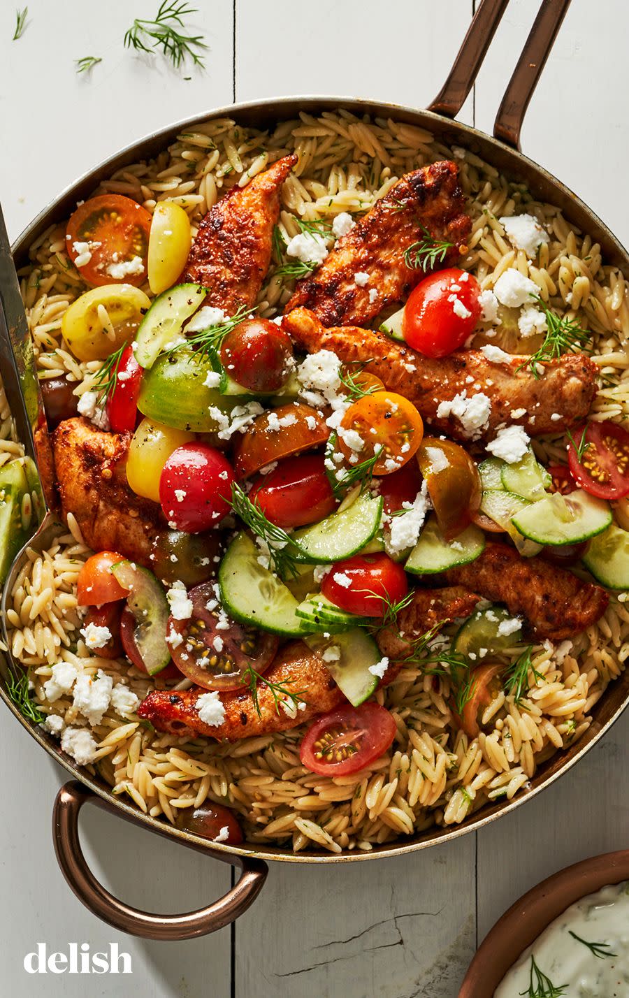 40) One-Pot Shawarma Chicken Orzo Skillet