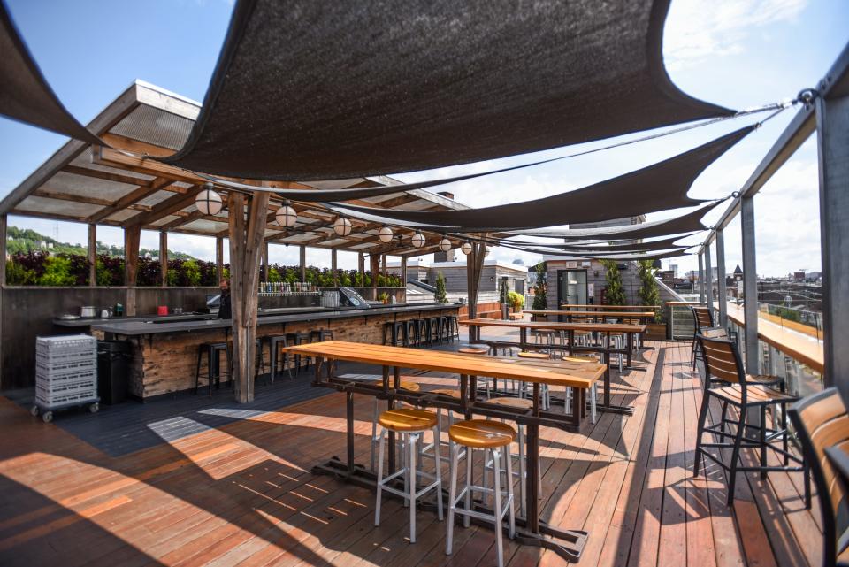 Rhinegeist Brewery has been open for 10 years in its Over-the-Rhine location. The rooftop bar provides beer and views of the city in all directions.