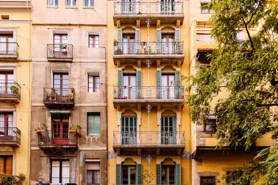 Old building façades.