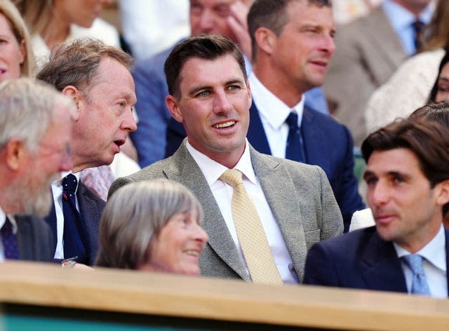 Pat Cummins in the royal box at Wimbledon